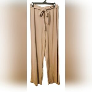 Elegant Wide Leg Tan Jumpsuit Pants